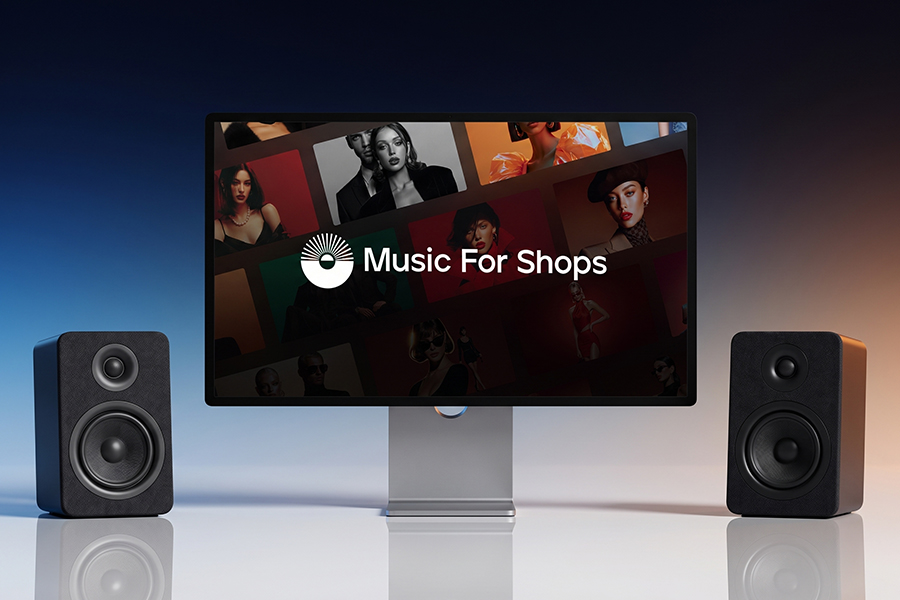 Background music playing in a retail store
